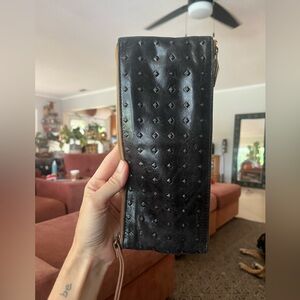 HOBO black leather textured Clutch\Wristlet